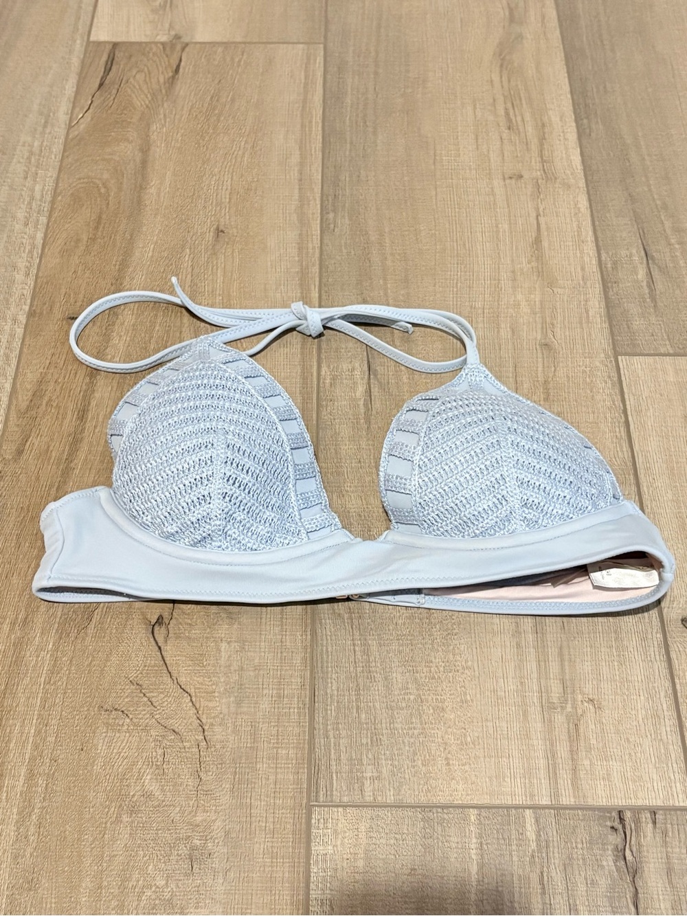 Shade &‎ Shore Crochet Triangle Bikini Top  blue size 34B